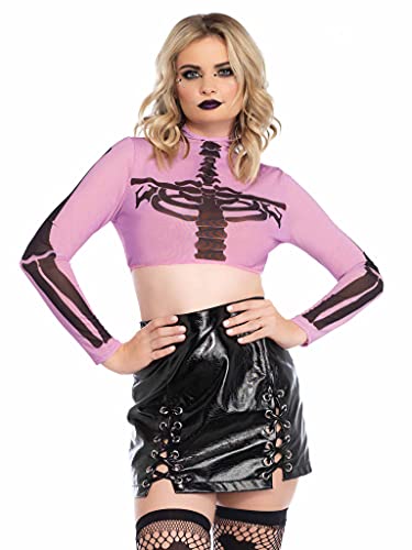 Leg Avenue Szkielet z siatki crop top, fioletowy, L (rozm. 44-16) 8283 05203-1-L