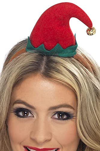 Czapka mini elf, czerwona, na opasce