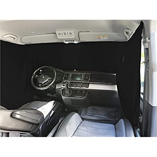 BREMER SITZBEZÜGE Osłona przeciwsłoneczna na przednią szybę kabiny kempingowej, zasłona kompatybilna z Renault Trafic 2 od 2001 - 2014, czarna