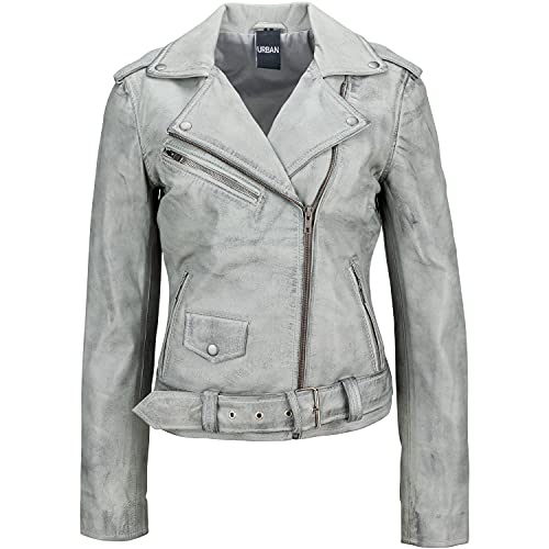 Urban Leather Urban Leather Kurtka damska Biker Perfecto Ladies, jasnoszara, duża: S, UR-275 UR-275