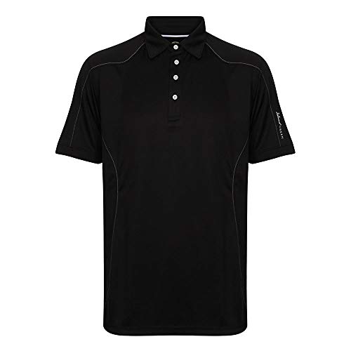 Island Green Island Green Golf IGTS1648 męska koszulka CoolPass oddychająca odprowadzająca koszulka polo sportowa top, czarna, 2 x duża IGTS1648_BLK_2XL