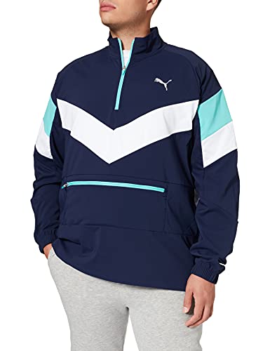 PUMA PUMA Męska Reactive Packable Jacket kurtka treningowa niebieski Peacoat-blue Turquoise-puma White S 518431