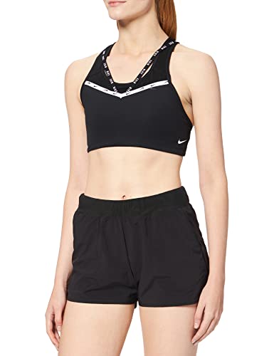 NIKE Nike Damska koszulka sportowa W Nk Df Swsh Strpy Logo Bra Sports bra czarny/biały S DD1451