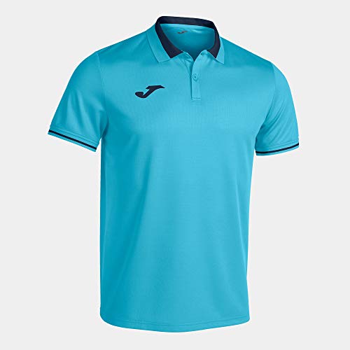 Joma Męska koszulka polo Championship Vi Granatowy fluorescencyjny turkusowy S 101954
