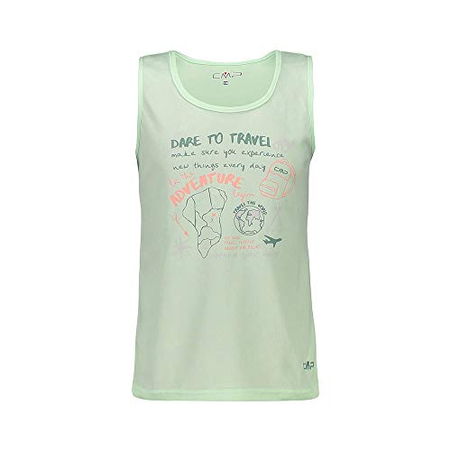 CMP Dziewczęcy Canotta Outdoor Traspirante E Con Trattamento Tanktop, Leaf, 116