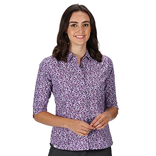 Regatta Damska koszula Nimis Iii zapinana na guziki Lilacblmflor 3XL