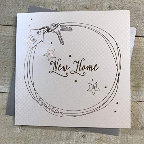 WHITE COTTON CARDS Nowa ręcznie robiona kartka do domu  przeniesiona, nowa karta domowa od białych kart z bawełny  B254 B254