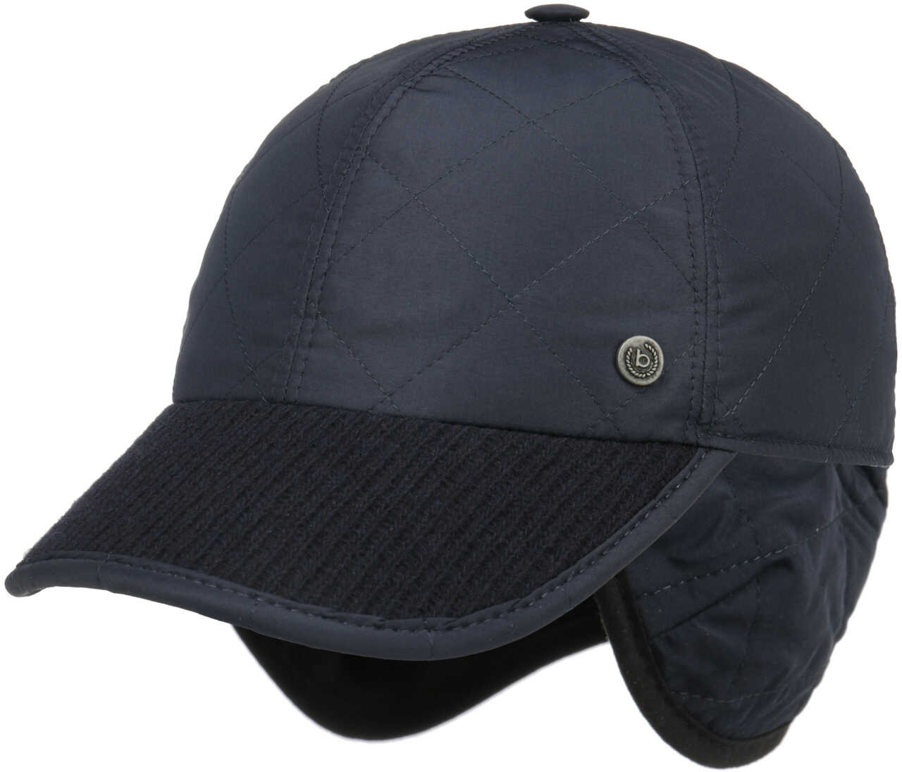 Style Mix Cap with Ear Flaps by bugatti, ciemnoniebieski, 62 cm