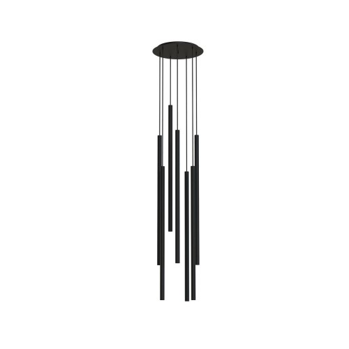 Nowodvorski Laser 1000 lampa wisząca 7-punktowa czarna 7667 7667n
