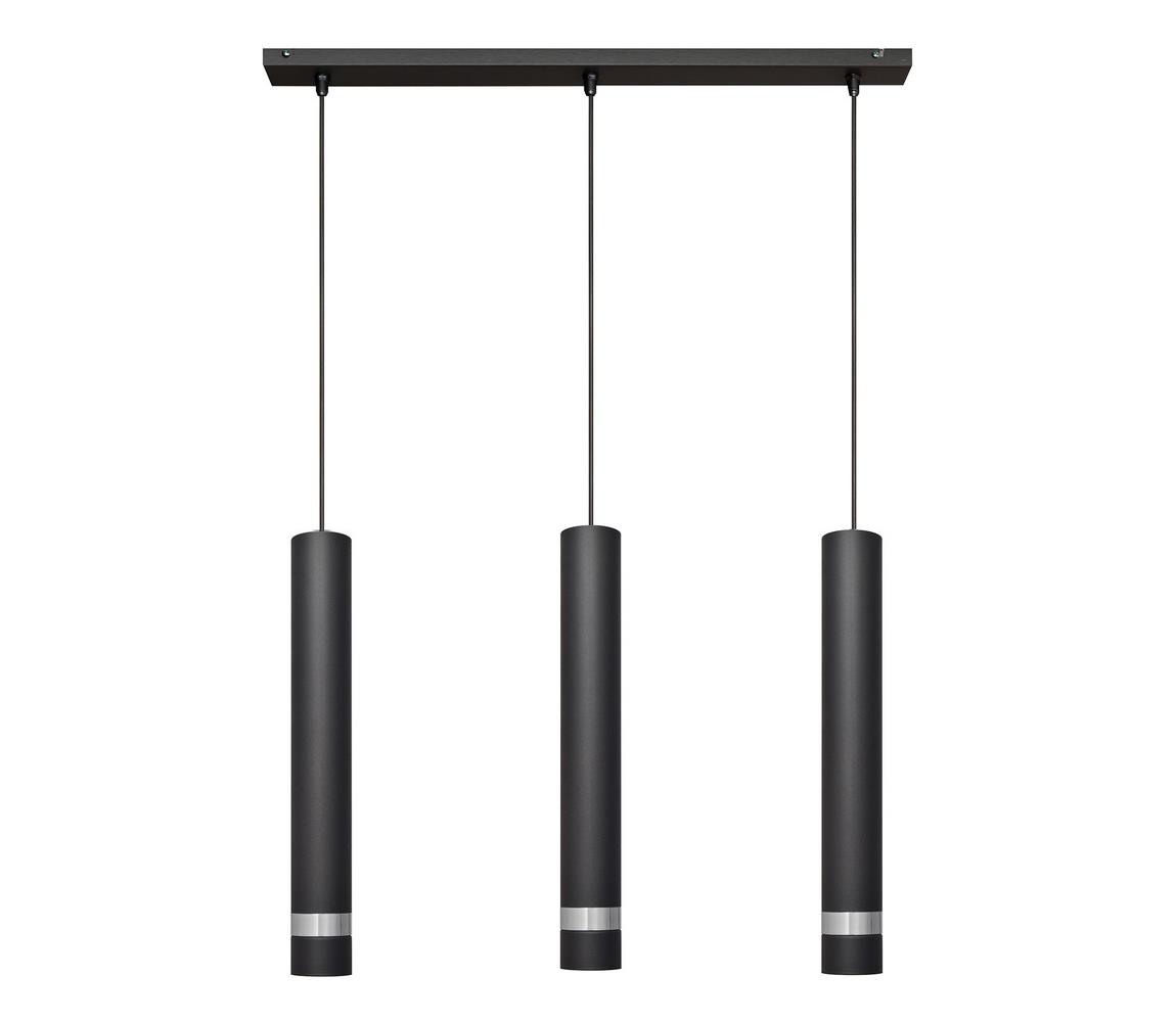 LED Żyrandol na lince TUBA 3x×GU10/4,8W/230V czarny/chrom