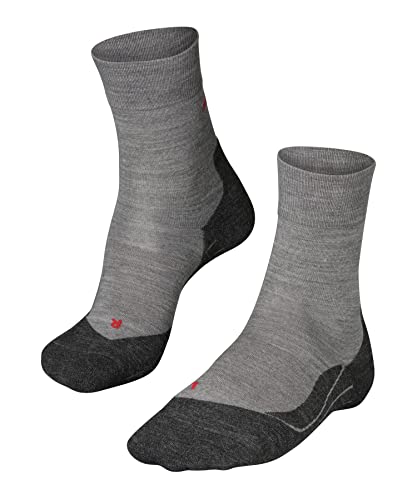 FALKE Męskie skarpety do biegania RU4 Wool mieszanka wełny merynosów, 1 opakowanie, szare (Light Grey Melange 3830), rozmiar: 46-48