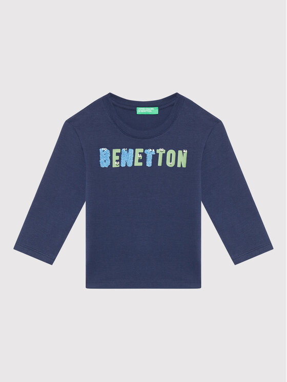 Benetton United Colors Of Bluzka 3ATNC15F2 Granatowy Regular Fit