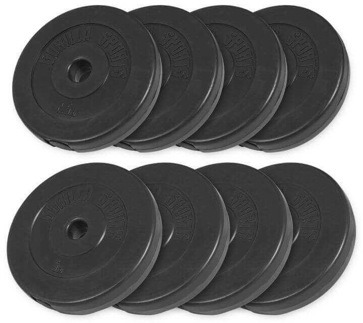 Gorilla Sports Zestaw obciążeń winylowch 30kg - 4x2,5kg, 4x5kg (100658-00006-0114)