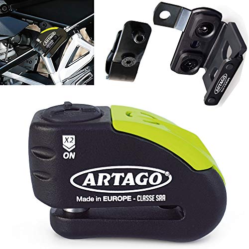 Artago 30X1 Pack Blokada tarczy hamulcowej z alarmem 120db Wysokie Bezpieczeństwo + Uchwyt do BMW (R1250GS, R1200GS, F850GS, F750GS, F700GS, G310GS, F900XR)