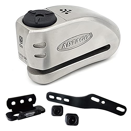 Artago 32S3 Pack Blokada tarczy hamulcowej z alarmem 120db High Security + Uchwyt do Kawasaki Z900, homologacja SRA