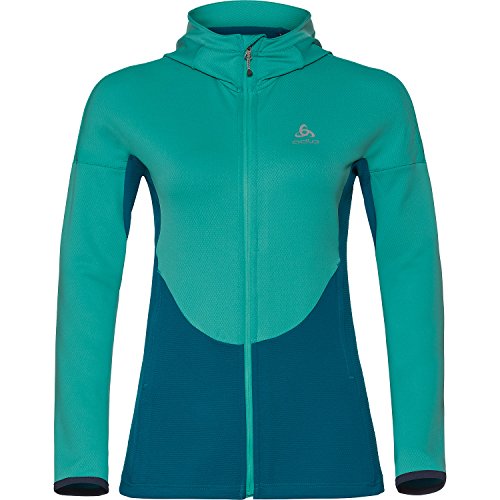 Odlo Damska bluza z kapturem midlayer full zip KOYA, Pool Green-Crystal Teal, S 541611