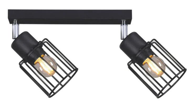 Czarna lampa sufitowa z reflektorami - S148-Syntio