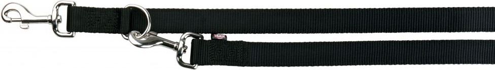 Trixie Smycz Premium regulowana podwójna - Czarna 2mx15mm