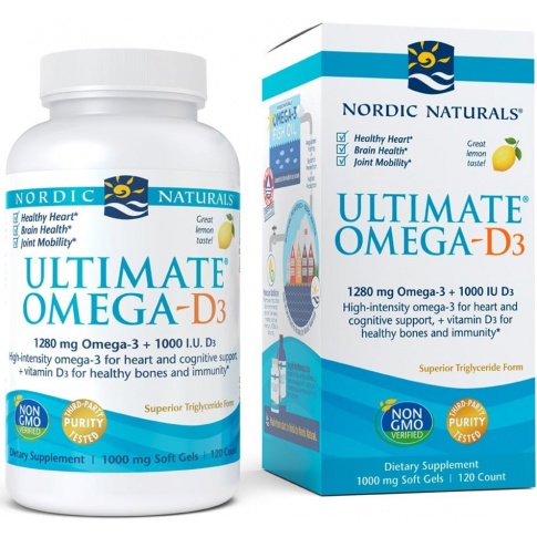 Nordic Naturals Ultimate Omega-D3 1280mg Lemon - 120 Solfgels
