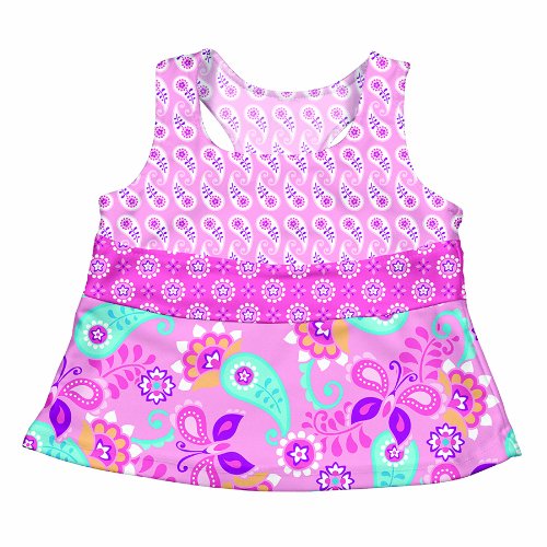 Iplay Dziecięcy kostium kąpielowy/tankini z ochroną UV 50+ Light Pink Paisley, XL/24 miesiące