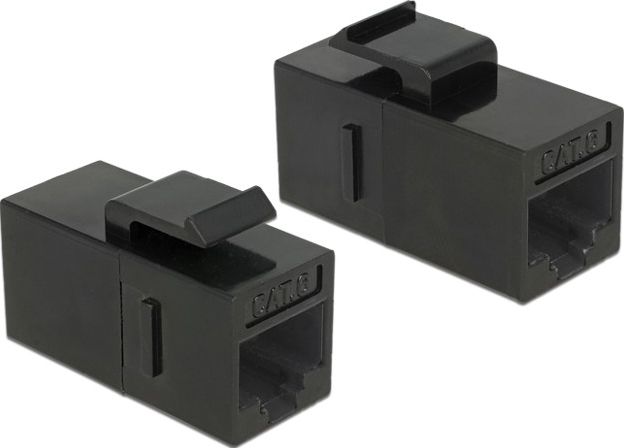 Delock Delock Moduł Keystone z gniazdem RJ45 > gniazdo RJ45 Cat.6 UTP, czarny 86381