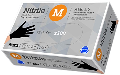 Gentle Touch 0645 rękawiczki jednorazowe nitrylowe, rozmiar M, czarne