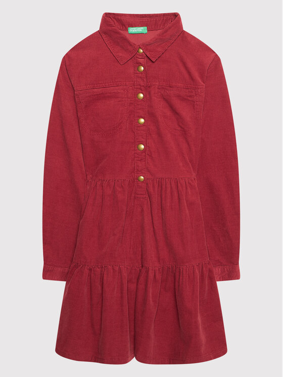 Benetton United Colors Of Sukienka codzienna 4AD35VGP0 Różowy Regular Fit 8033379410998