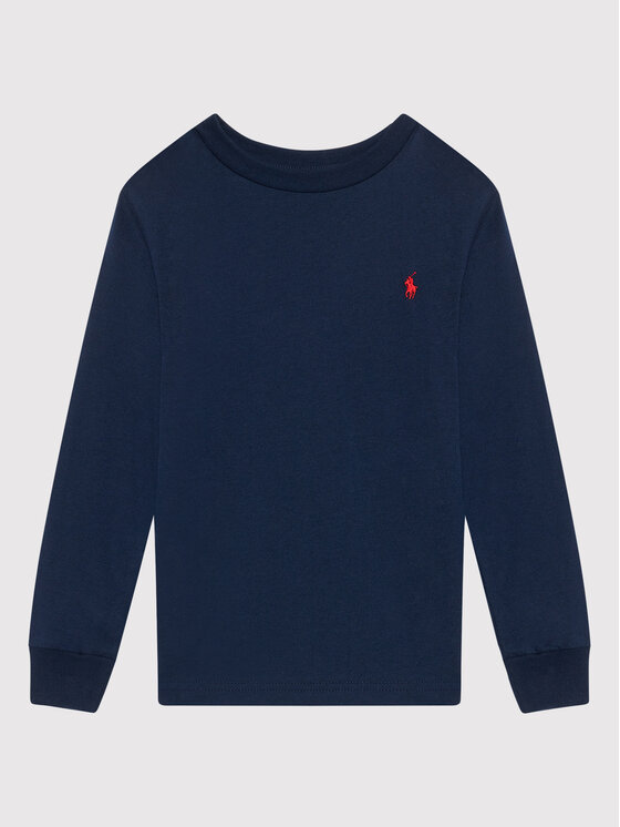 Ralph Lauren Polo Bluzka Ls Cn 322843804002 Granatowy Regular Fit