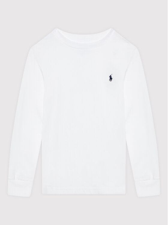 Ralph Lauren Polo Bluzka Ls Cn 322843804004 Biały Regular Fit