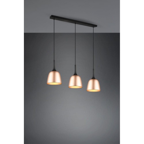 Trio Chiron lampa wisząca 3-punktowa czarna/mosiądz 310800308 310800308
