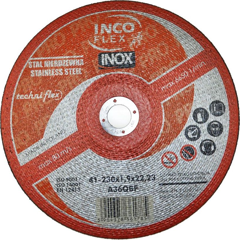 Inco Flex INCOFLEX TARCZA DO METALU INOX 230 x 1,9mm IFMN411-230-1.9-22B3