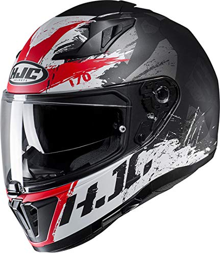 HJC Helmets Unisex – kask motocyklowy dla dorosłych, czarny/biały/czerwony, rozmiar S