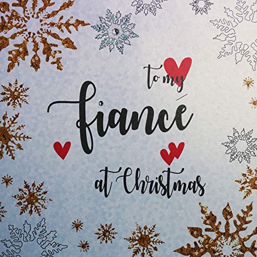 Białe bawełniane kartki XF2-FM duże 'To My Fiance at Christmas' ręcznie robione kartki świąteczne