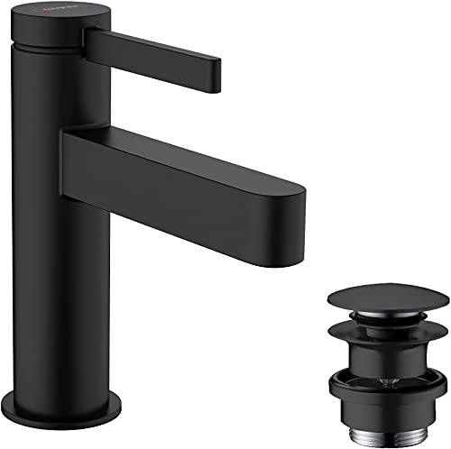 Hansgrohe 76010670 Finoris Jednouchwytowa bateria umywalkowa 100 z kompletem odp$310ywowym Push-Open czarny matowy