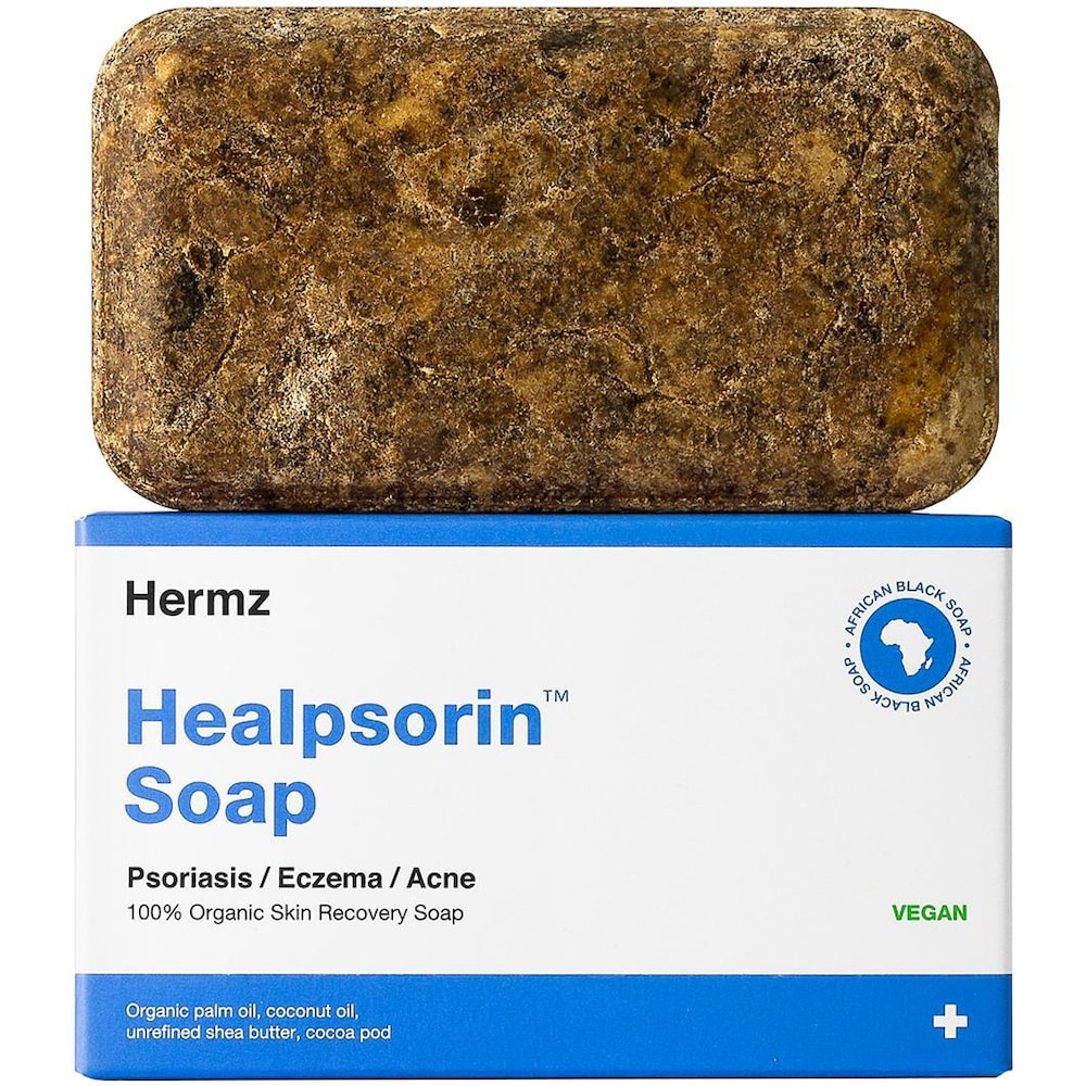 Hermz Laboratories Healpsorin Soap czarne mydło afrykańskie na łuszczycę i trądzik 100 g 1139533