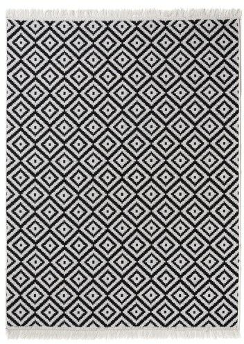 Dywan KILIM GOLD romby biało-czarny