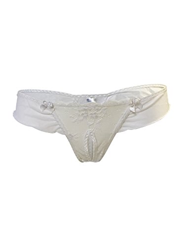 Softline SoftLine Stringi koronkowe tanga, białe i czarne, kolor: biały, rozmiar: M/L