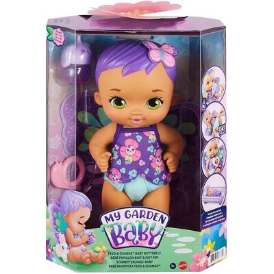 Mattel Lalka My Garden Baby Karmienie i przewijanie Fioletowa GYP09/GYP11