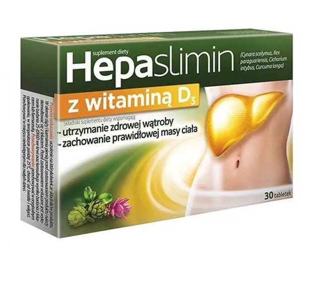 Aflofarm Farmacja Polska Sp. z o Hepaslimin z witaminą D3 30 tabletek 3783021