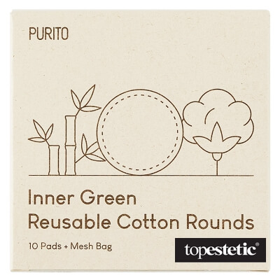 Purito Purito Inner Green Reusable Cotton Rounds Wielorazowe płatki kosmetyczne bambusowo - bawełniane 10 szt