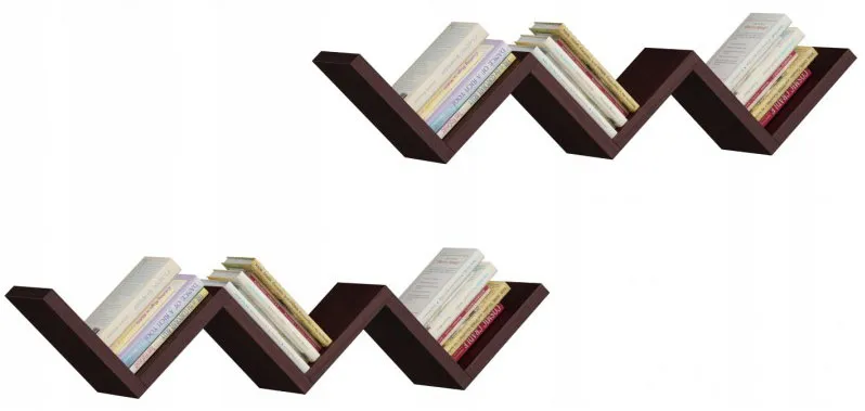 Wiszące półki na książki w kolorze wenge F7-G29