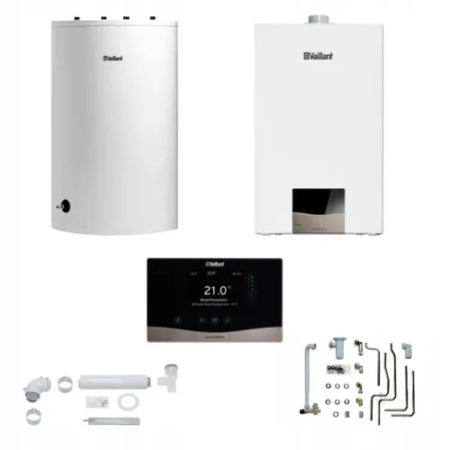 Vaillant PAKIET KOCIOŁ VC 25CS + ZASOBNIK VIH R 120 + REGULATOR VRC700+ZESTAW DO SZACHTU 0010043622 0010043622