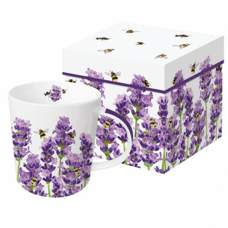 DUŻY KUBEK PORCELANOWY Bees & Lavender Pszczoły i lawenda 604305