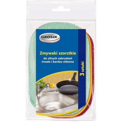 GROSIK 3szt. Zmywaki szorstkie chłonne