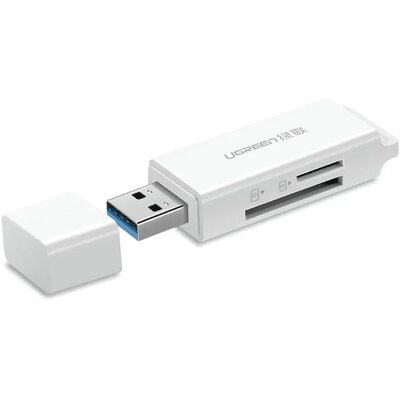 UGREEN Czytnik Czytnik kart pamięci SD/microSD USB 3.0 CM104 Biały uniwersalny 6957303847532