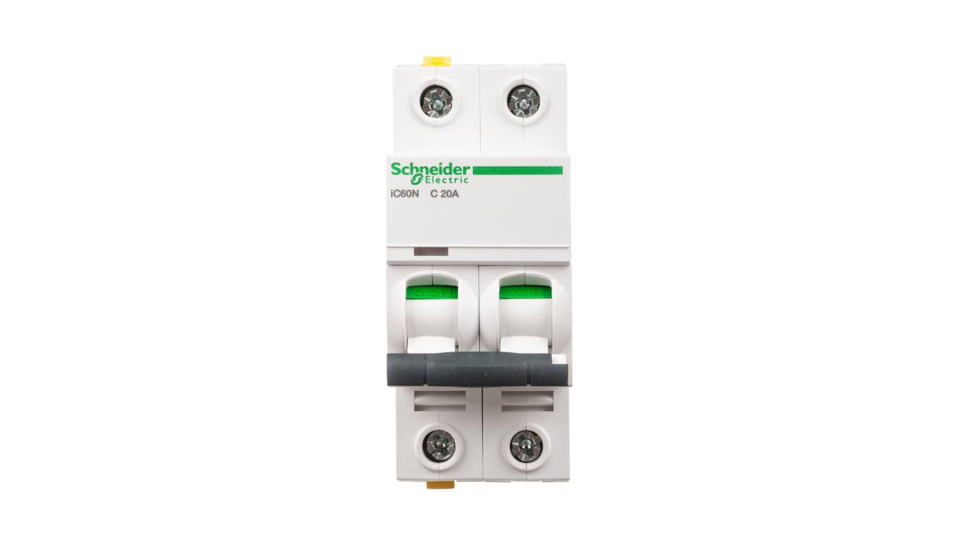 Schneider Electric Wyłącznik nadprądowy dwubiegunowy C 20A iC60N A9F04220