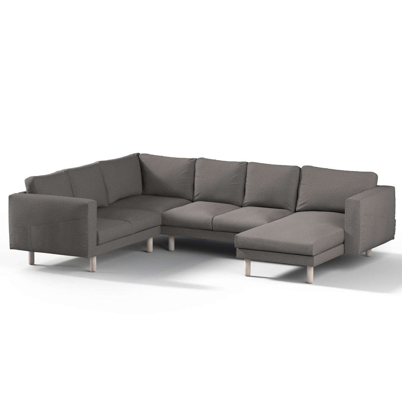 Dekoria pl pl Pokrowiec na sofę narożną Norsborg 5-osobową z szezlongiem grafit 231/291 x 88/157 x 85 cm Edinburgh 1030-115-77