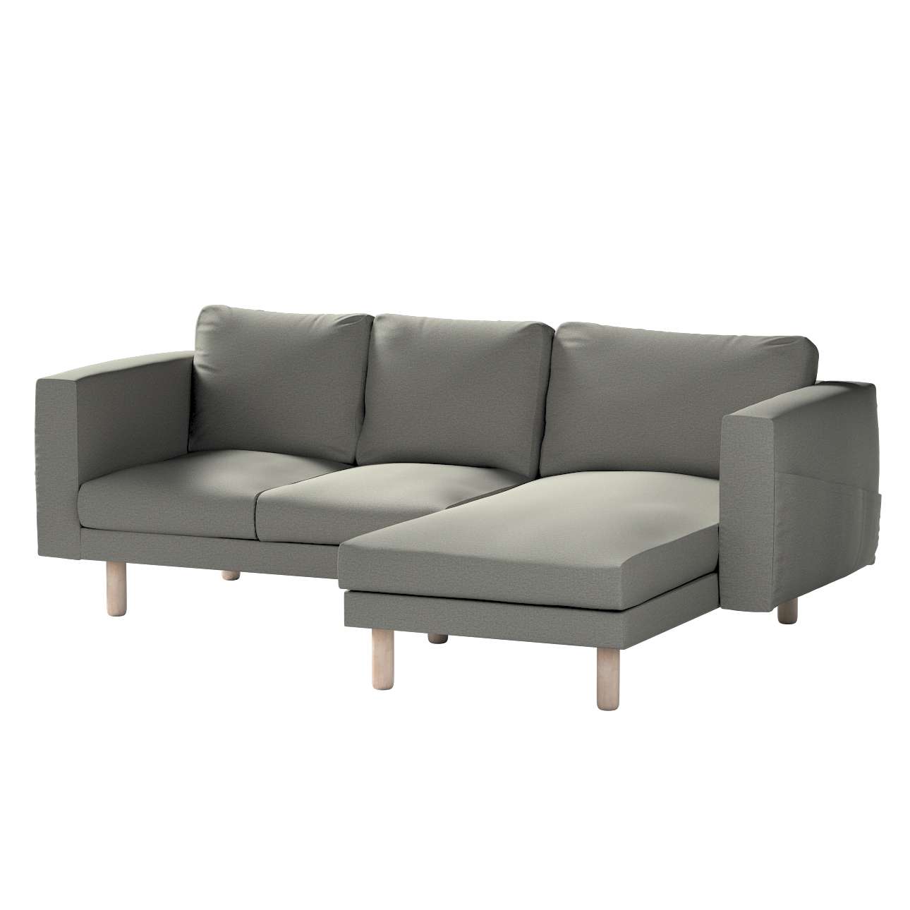 Dekoria pl pl Pokrowiec na sofę Norsborg 3-osobową z szezlongiem szary 231 x 88/157 x 85 cm Etna 1026-161-25
