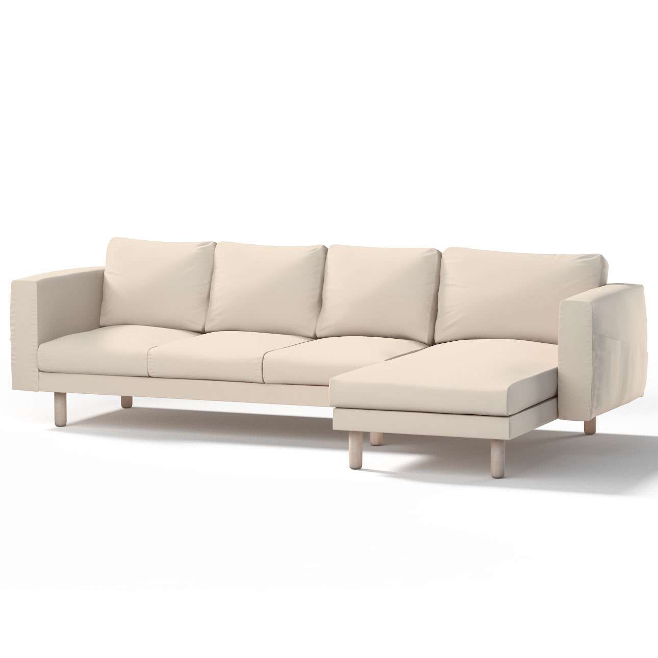 Dekoria pl pl Pokrowiec na sofę Norsborg 4-osobową z szezlongiem kremowa biel 291 x 88/157 x 85 cm Etna 1027-705-01