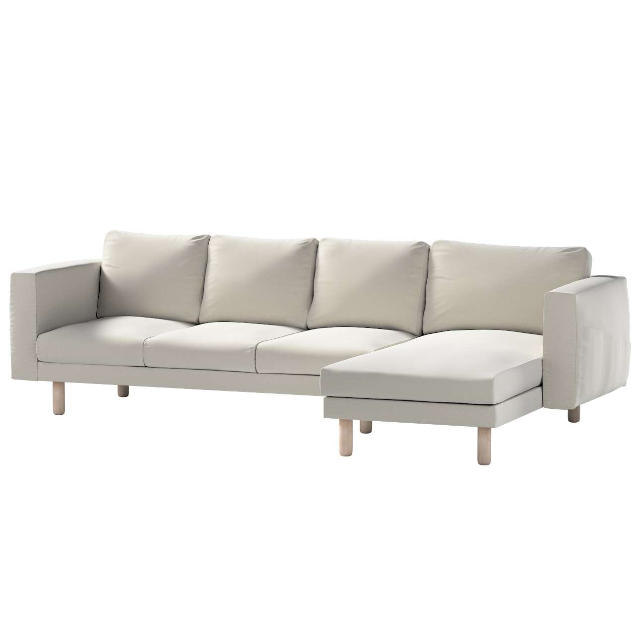 Dekoria pl pl Pokrowiec na sofę Norsborg 4-osobową z szezlongiem jasno szary welwet 291 x 88/157 x 85 cm Ingrid 1027-705-40